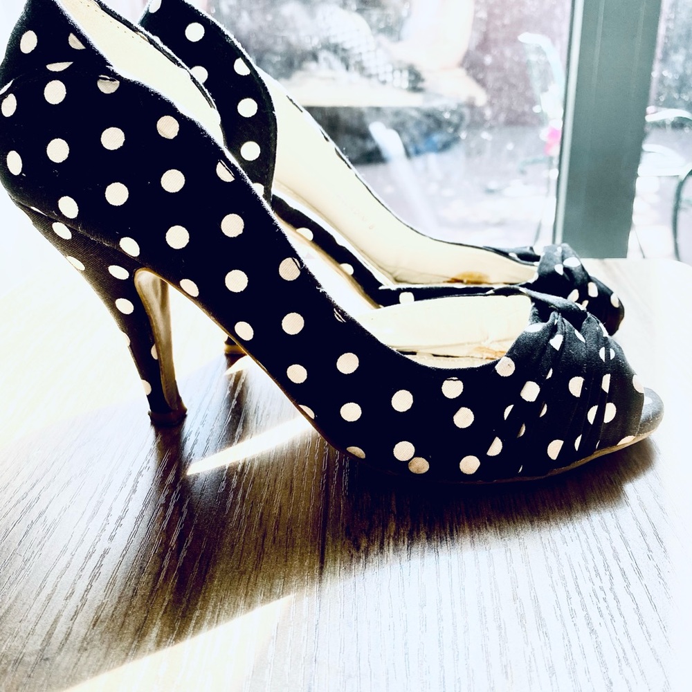 Polka dot heels size 8 retro 50s style